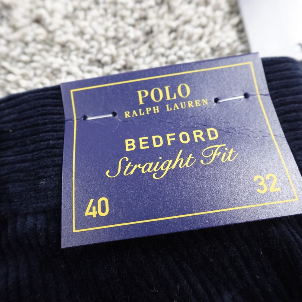 NEW Polo Ralph Lauren Pants Mens 40X32 Blue Corduroy Chino Trouser Bedford Pony